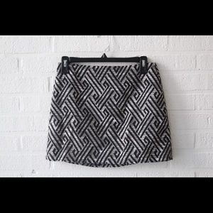 Black & White Printed Mini Skirt